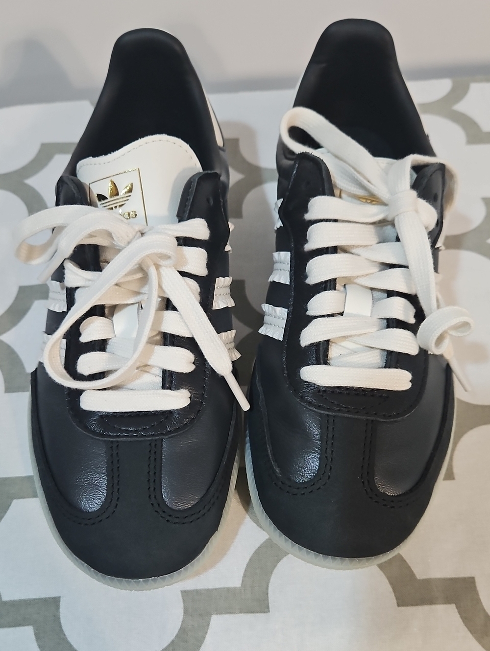 adidas Women’s Black & White Low-Top Leather Sneakers